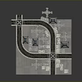 Cartoon City Model Displaying Tall Buildings Roads And Urban Crossroads