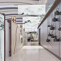 Modern Airport Interior Design With Dining Area Tables Chairs Large Windows And Decorative Column
