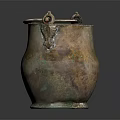 Vintage Copper Household Decorative Vessel With Intricate Handles And Patina Surface Finish
