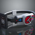 White And Black Headband With Display Screen And Colorful Control Buttons For Daily Use