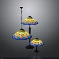 Decorative Stained Glass Lamps With Colorful Patterned Shades And Elegant Design