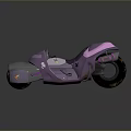 Futuristic Metallic Purple Motorcycle With Sleek Body And Neon Accents