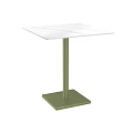 Square Coffee Table With White Textured Tabletop And Green Metal Leg Base 3d model