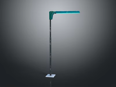 Modern Green Floor Lamp With Black Metal Stand And White Square Base 3d model