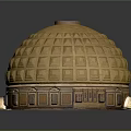 Yellowish Decorative Dome Container With Intricate Geometric Patterns And Small Ornate Base Piece