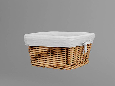 Modern Storage Basket Black Rattan Basket 3d model