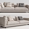 Modern double sofa multiplayer sofa 3d model