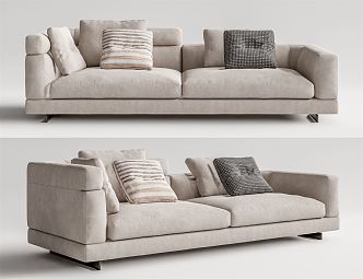 Modern double sofa multiplayer sofa 3d model