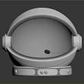 Astronaut Helmet Design With Silver Metallic Finish Transparent Visor And Ear Covers