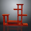 Multi tiered Wooden Garden Decor Shelf for Plant Display and Storage