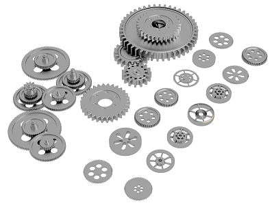 Durable Assorted Metal Hardware Tools Including Gears Washers And Mechanical Parts 3d model