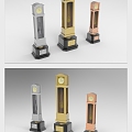 Modern Trophy Golden Pendulum Bell Award 3d model