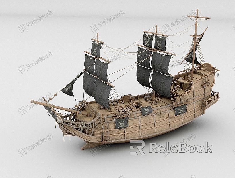 ship wooden ship sailing big ship pirate ocean going model