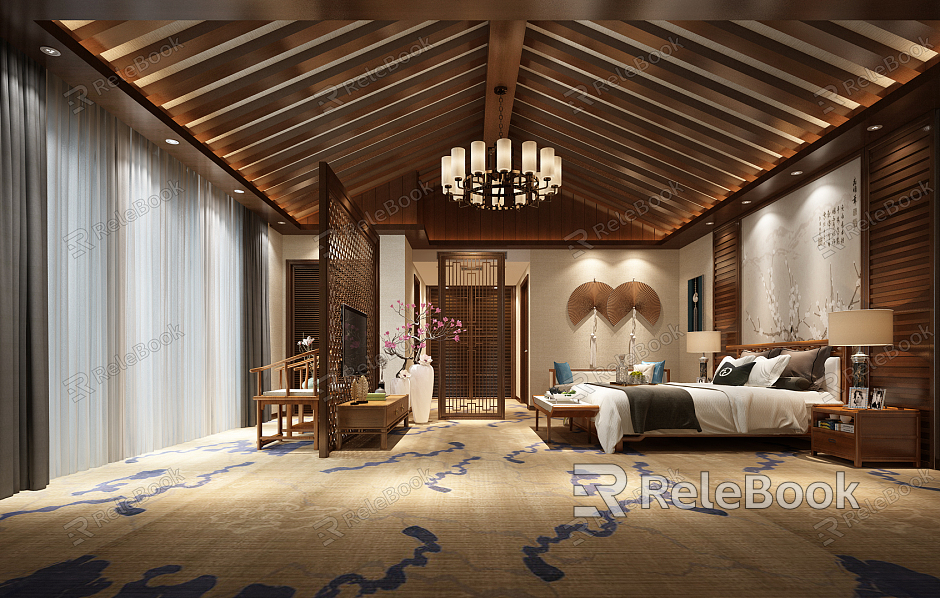 New Chinese Room Resort Hotel Rooms model