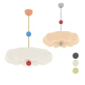 Cloud Shaped Chandeliers With Colorful Spherical Decorations For Home Interior