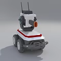 Industrial Mobile Inspection Robot With Camera Antenna And Red White Wheels