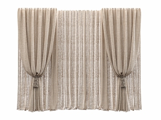 Modern Curtain Window Screen Pleated Curtain 3d model