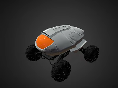Modern Gray Utility Vehicle With Orange Front And Large Off-Road Tires 3d model