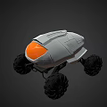 Modern Gray Utility Vehicle With Orange Front And Large Off-Road Tires