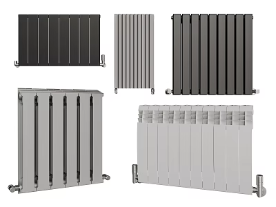 Various Modern Radiator Designs With Different Colors And Styles For Home 3d model