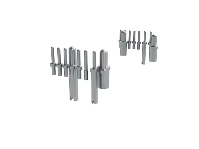 Stainless Steel Industrial Components Including Multiple Connectors And Fittings For Machinery 3d model