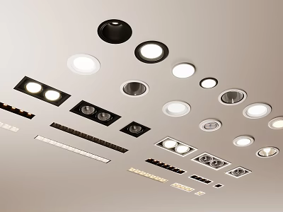 Various Styles Of Modern Ceiling Downlights And Spotlights For Home Lighting 3d model