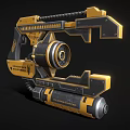 PROTECHNIC CUT 14TW Industrial Cutting Tool Yellow Black Mechanical Design With Flame Logo