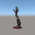 Detailed Mechanical Arm Model With Metal Structure And Stand Base