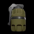 Realistic 3D Model Hand Grenade Weapon with Green Body and Grooved Design