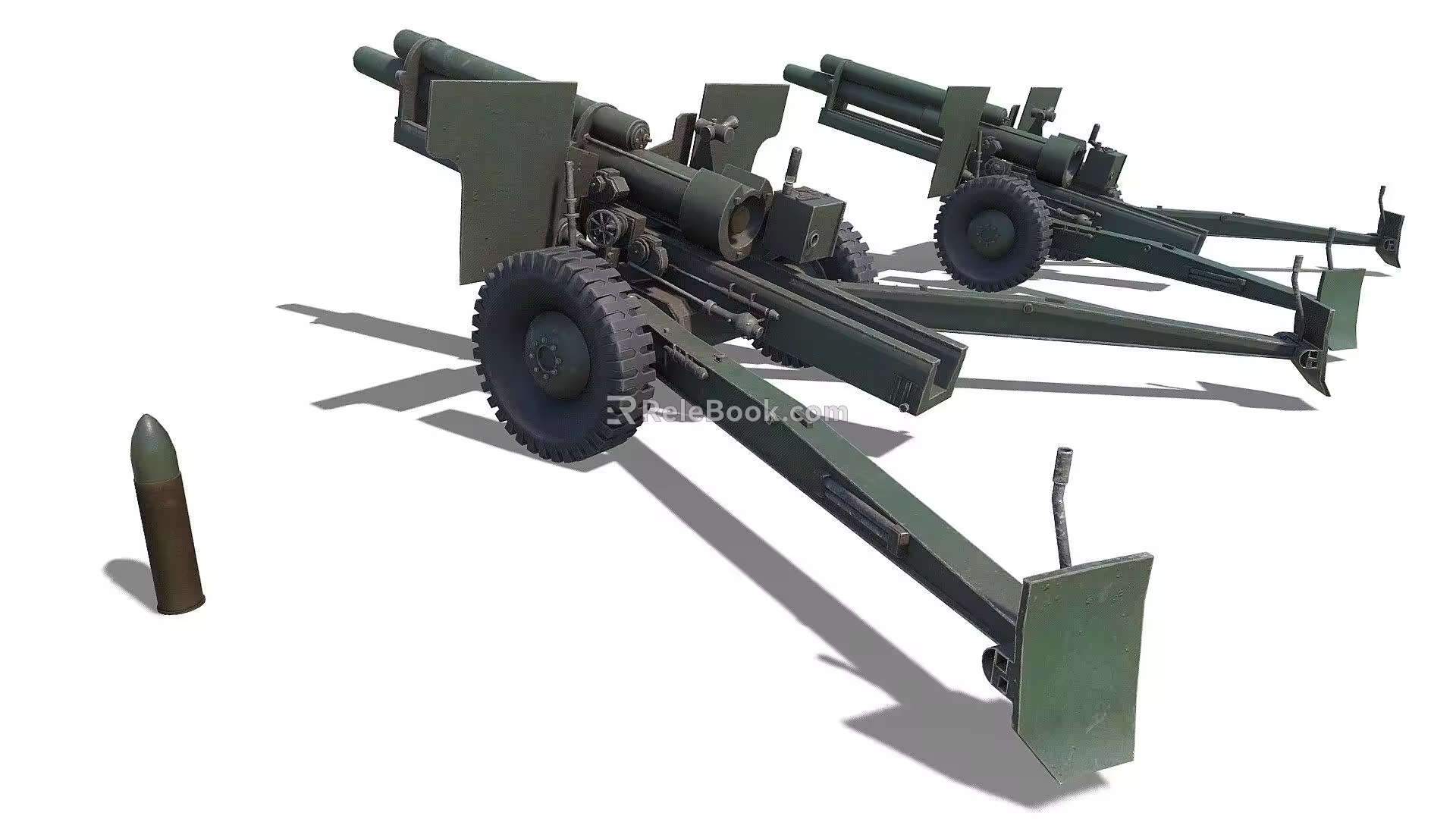 Howitzer WW2 Army Gun Cannon 3d model
