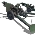 Howitzer WW2 Army Gun Cannon 3d model
