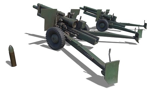 Howitzer WW2 Army Gun Cannon 3d model