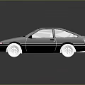 Classic Two Door Dark Blue Car With White Wheels And Sleek Body Design