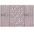 Modern Geometric Decorative Wall Design With Black White Patterns And Metal Strips 3d model