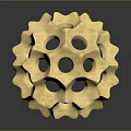 Golden Geometric Furniture Decorative Sculpture With Hollow Patterns And Artistic Design