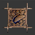 Ornate Decorative Ornament Set With Intricate Carved Two Birds And Floral Patterns