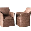 Brown Single Sofa With Soft Upholstery Comfortable Armrests And Modern Design 3d model