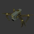 Teal Colored Drone With Four Propellers And Camera For Aerial Tasks