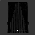 Elegant Gray Curtains With White Sheer Layers And Decorative Tiebacks For Interior Design 3d model