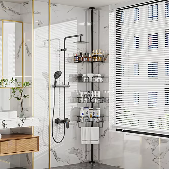 Modern Bathroom Rack Triangle Basket Washing Products 3d model