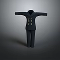 Navy Blue Double Breasted Uniform With Long Sleeves And Pants Set
