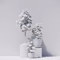 Modern potted combination 3d model
