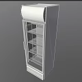Upright Glass Door Refrigerator with Multiple Shelves for Commercial Display Storage