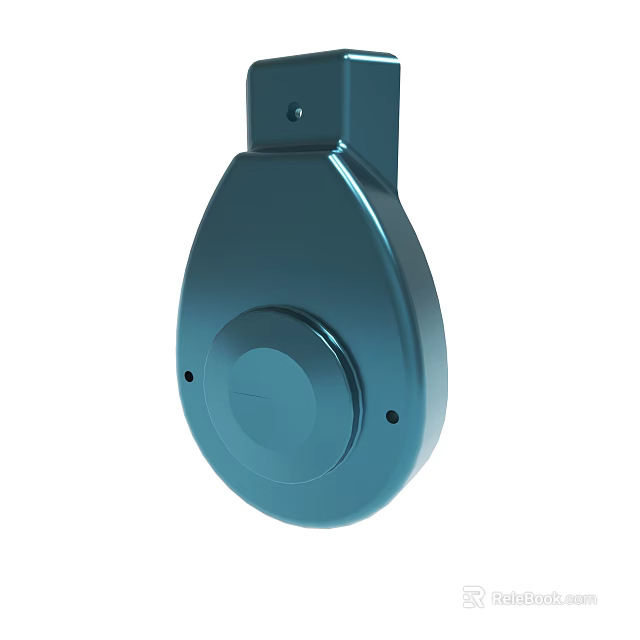 Glossy Blue Headphone Earpiece With Metallic Finish Circular Design And Small Holes 3d model 