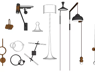 Modern lamp combination wall lamp combination 3d model