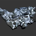 Wood and Stone Decorative Sculpture with Natural Waterfall Texture Design