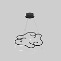 Modern Hanging Chandelier With Black Metal Frame And Transparent Glass Shades
