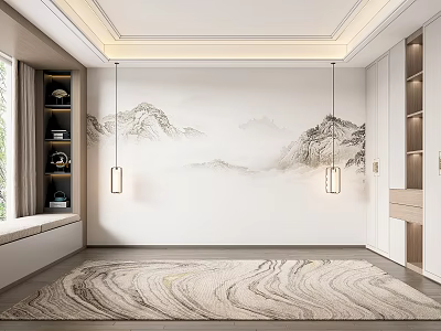 New bedroom background wall 3d model