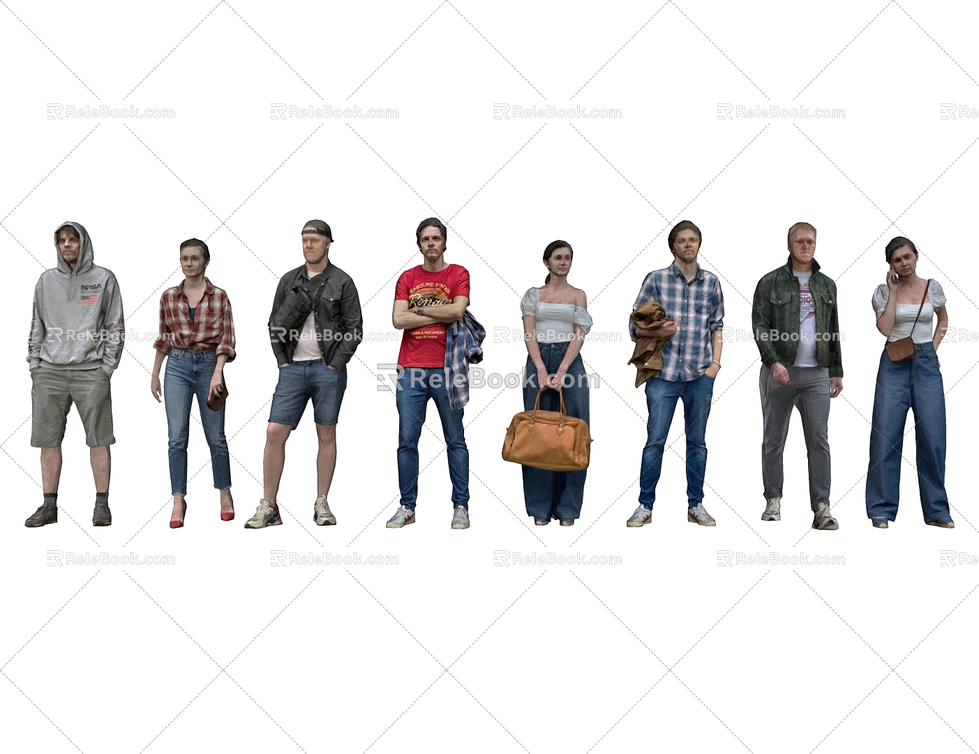 Multiplayer Crowd Character Combination Multiplayer Combination Character Man Woman Male Female Professional Male Human 3d model