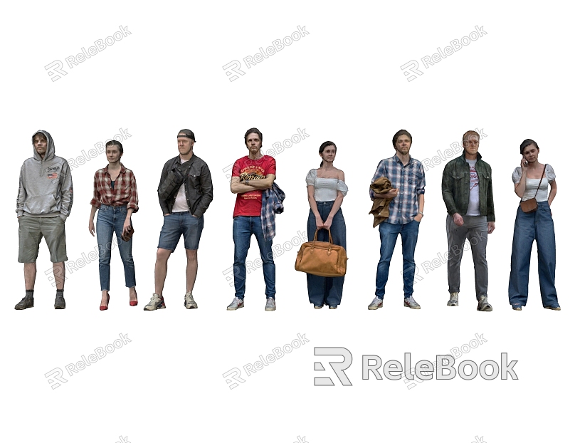 Multiplayer Crowd Character Combination Multiplayer Combination Character Man Woman Male Female Professional Male Human model